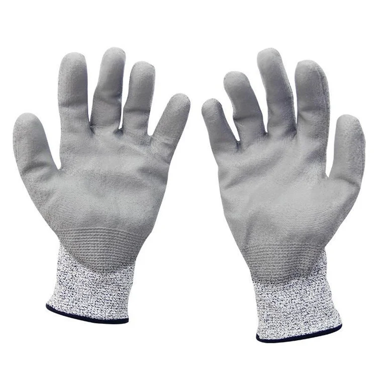 Anti-Cut Level 5 Protection Safety Work PU Cut Resistant Gloves