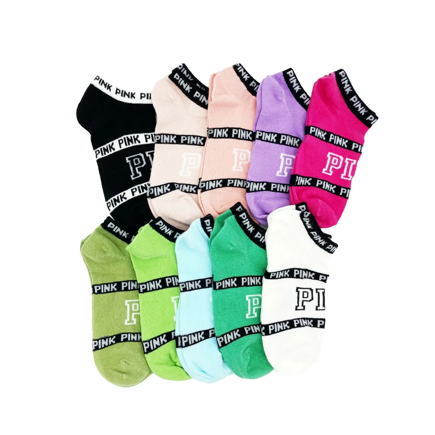 Short women creative customized casual sport pink ankle socks