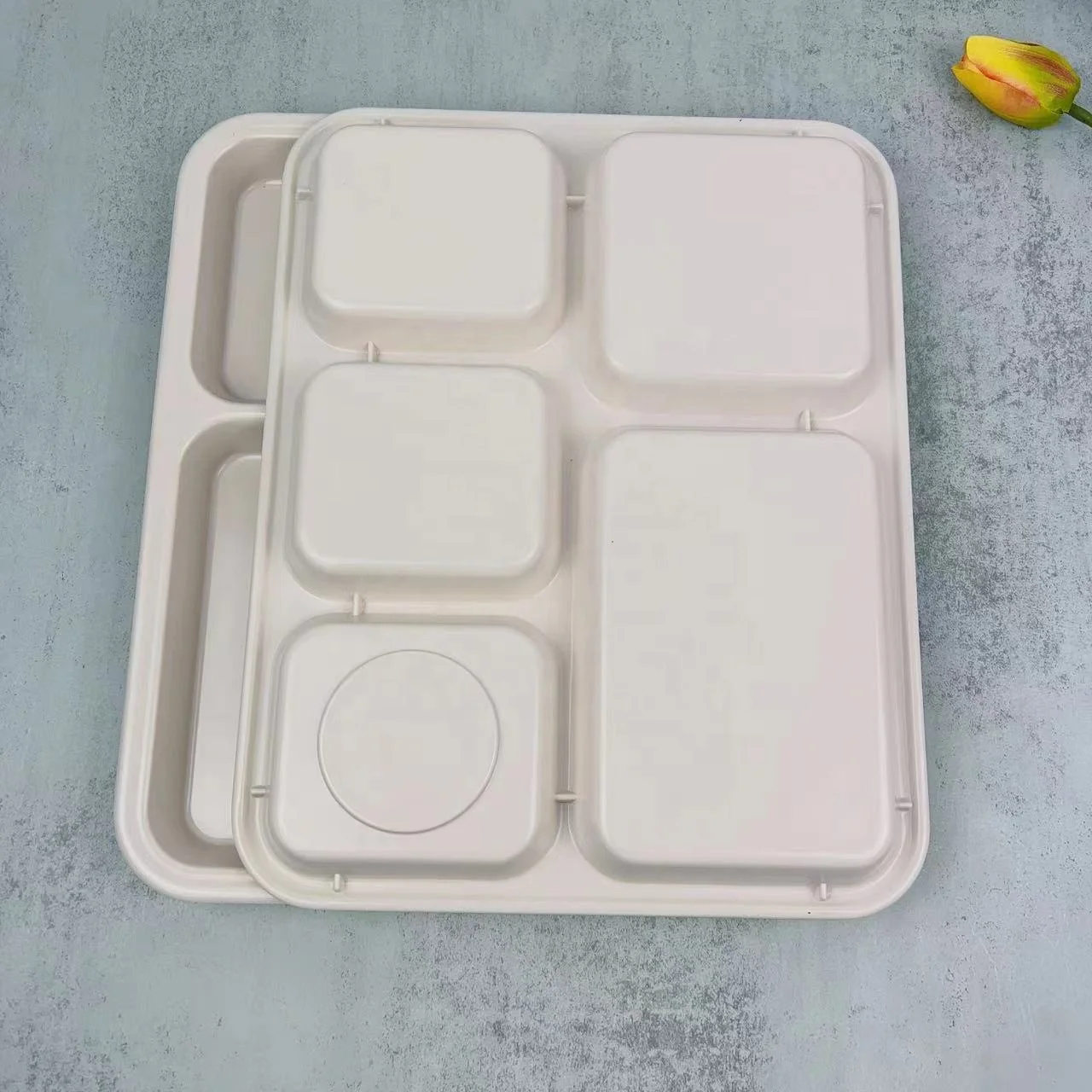 Wholesale unbroken melamine  5 sectional food divided  tray food grade