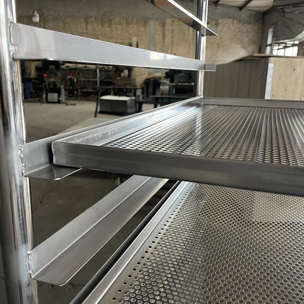 Kitchen Equipment Stainless Steel Metal Bread Baking Pan Rack Trolley/Dehydration Trolley Oven Rack with Customized Size