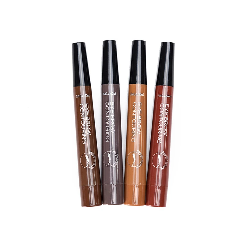 Four fork liquid eyebrow pencil with high pigment waterproof eyebrow pencil private label eyebrow pencil
