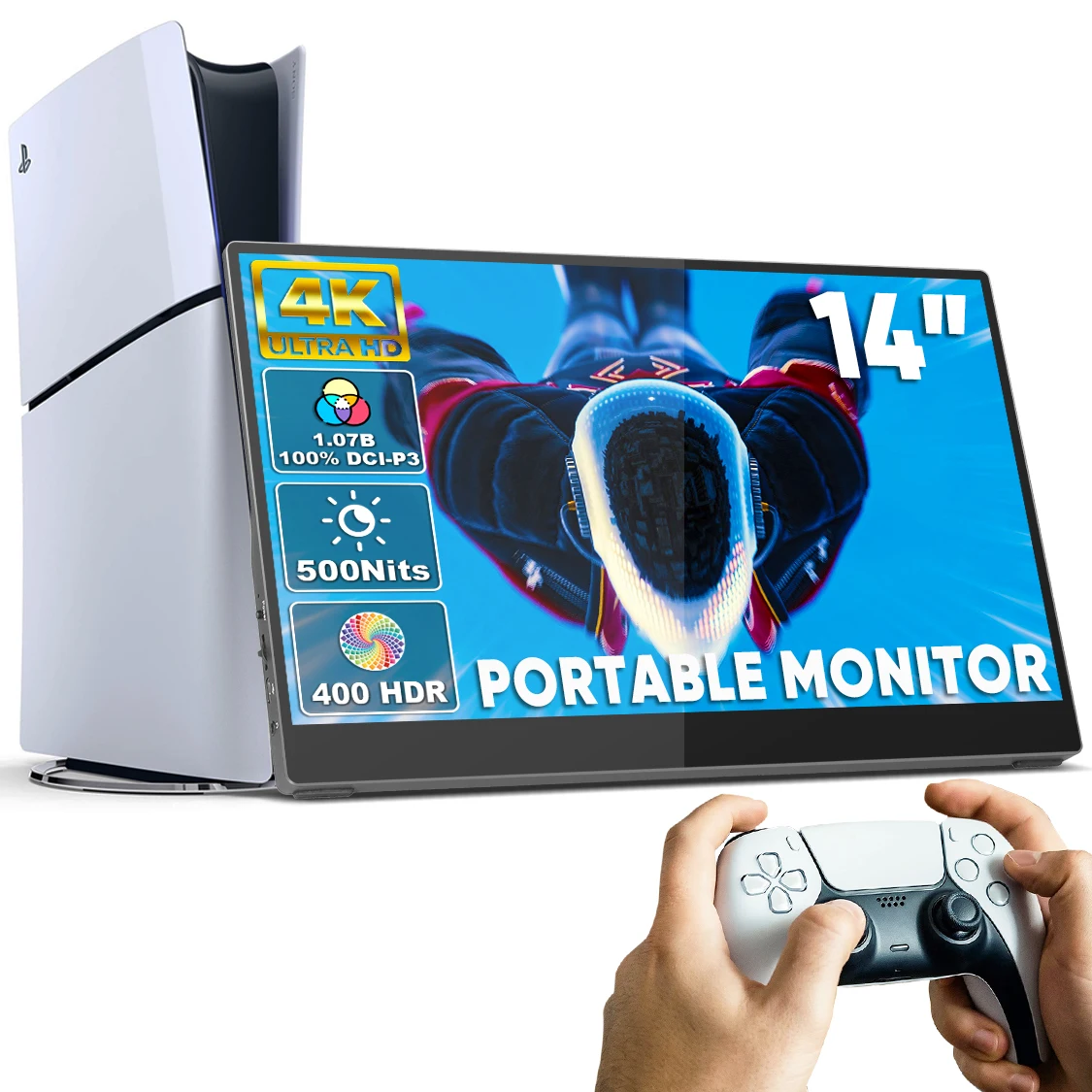 SIBOLAN, 14 дюймов, 4K, портативный USB HD-дисплей, монитор с подсветкой, ЖК-дисплей, 10-точечный сенсорный экран, IPS панель, двойные динамики, внешний