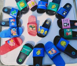 Милые детские Мультяшные Тапочки нового дизайна Синие тапочки для мальчиков и девочек