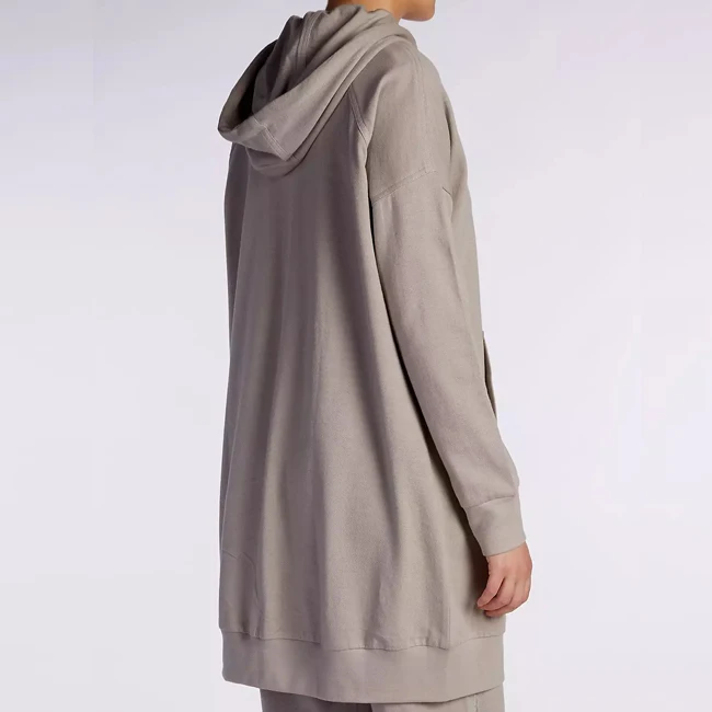 Custom Fall Winter Islamic Clothing Women Gym Sportswear Oversized 100% Cotton Sweatshirt Muslim Zip Up Modest Hoodie