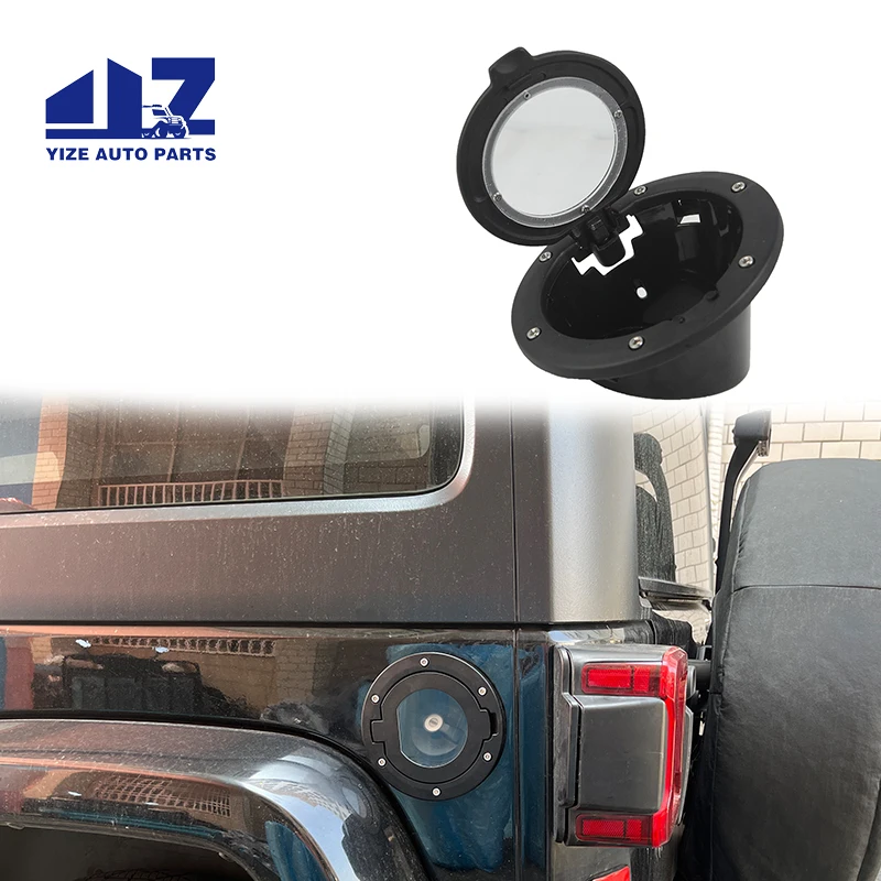 Transparent Fuel Filler Cover Gas Cover Aluminum Alloy Gas Tank Door Exterior Accessories for Jeep Wrangler 2007-2018 JK JKU