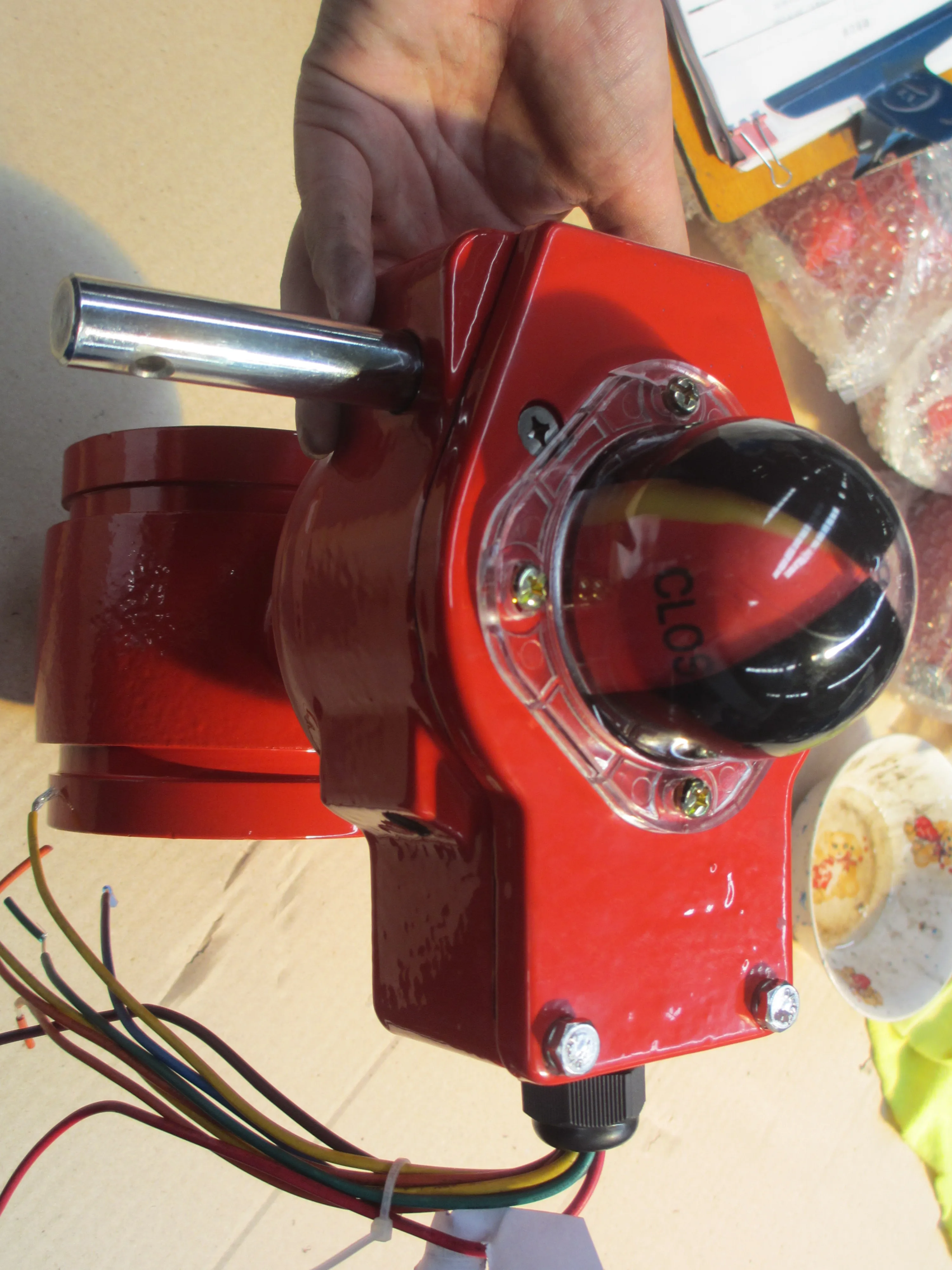 ASTM A536 rubber Grooved Butterfly valve Manual Ductile iron butterfly valve  grooved end   fire safe fire fighting