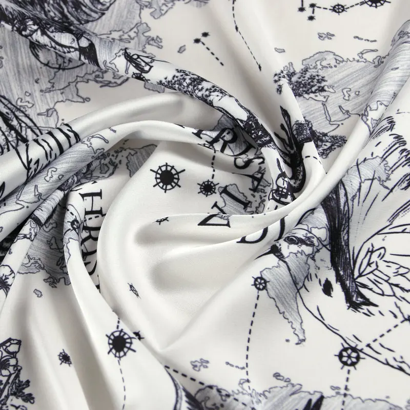 Stretch Satin Printed 100% Polyester Fabric Soft Dress Pajamas Cloth Fabrics