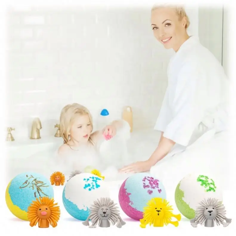Bomb Vegan Organic Set With For Toys Toy Gift Fizzy Surprise Fizzies Inside Natural Wholesale Baby Hot Private Kids Bath Bombs
