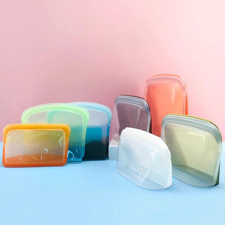 400ML BPA-Free Food Grade Pure Silicone Multi-function Reusable Silicone Food Storage Bag