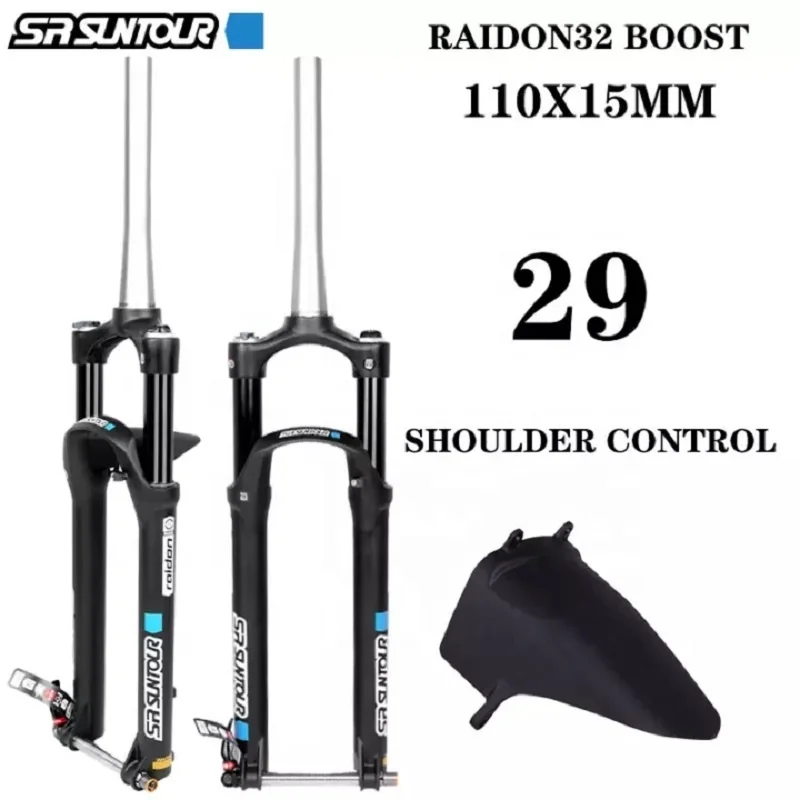 2021 hot models sr suntour RAIDON 27.5 29er BOOST 110x15mm barrel axle dh alloy mountain fat bike air suspension front fork