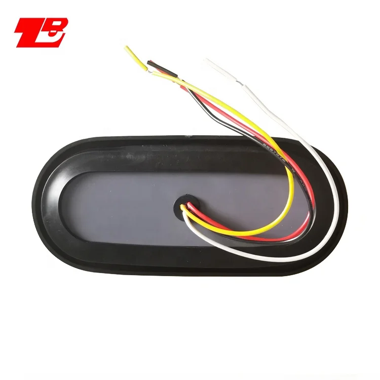 6 дюймов Овальный задний фонарь, красный и прозрачный стоп-сигнал, поворотный хвост, комбинированный фонарь заднего хода