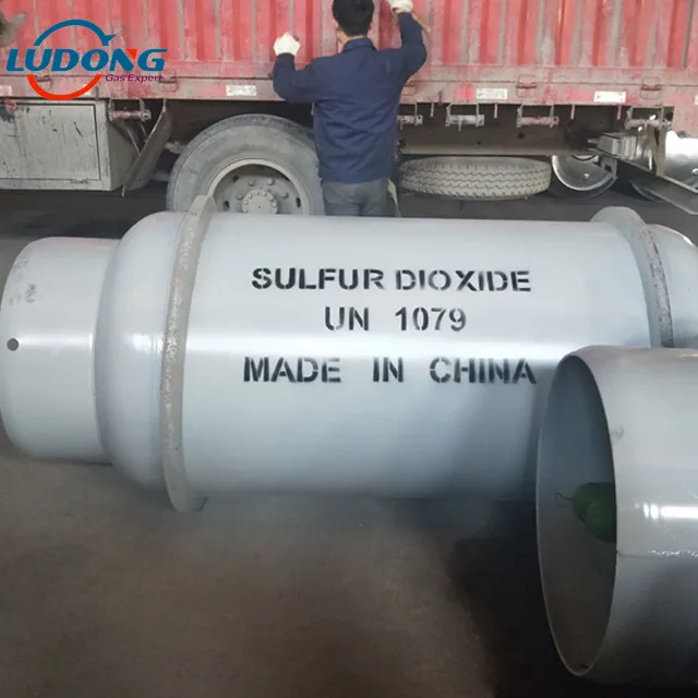 99.9% purity SO2 gas/ sulfur dioxide gas in ton cylinder for Glass manufacturing