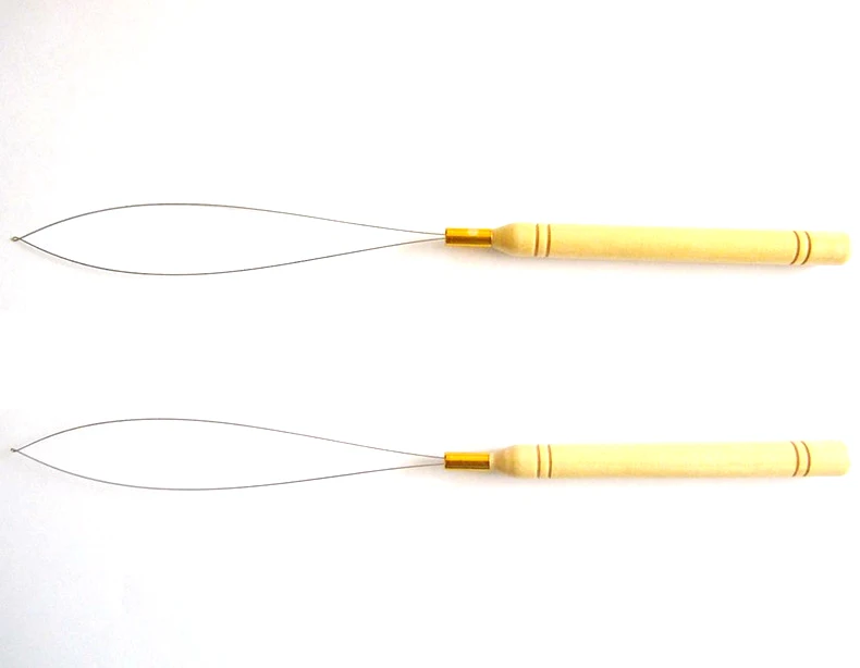 10 Pcs Hair Extensions Loop Needle Threader Wire Pulling Hook Tool for Silicone Microlink Beads Hair Transplant Needle