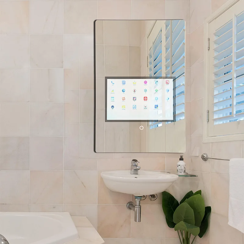 Высокое качество современные цифровые часы android wifi туалетный умное зеркало HD фото Волшебная салон зеркало