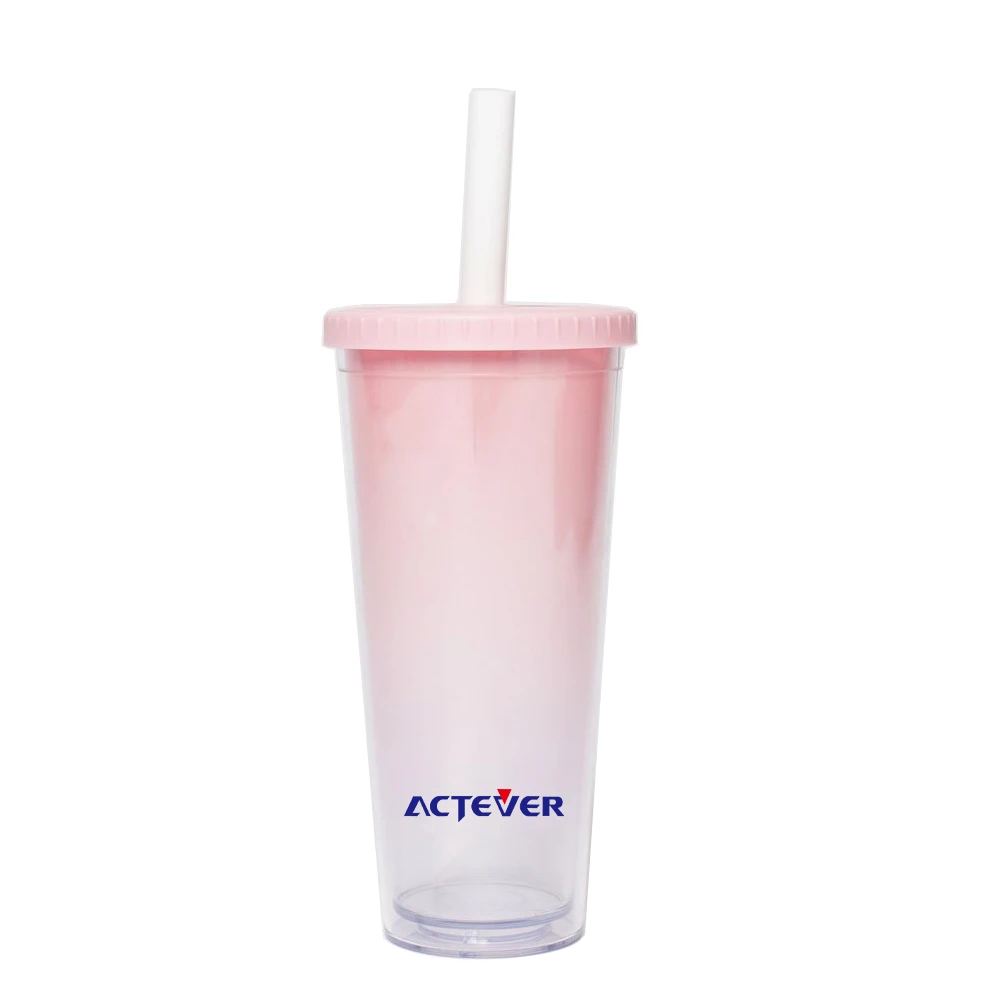 16oz 20oz wholesale clear eco friendly custom kids party drinking reusable boba bubble mike tea plastic cup with straws