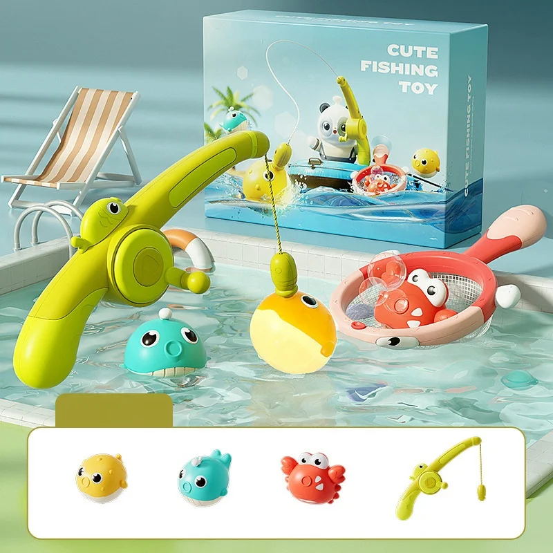 Kids Educational Toy Fishing Toy Water Paly Fishing Game Bath Set Cute Swimming Baby Bath Toy