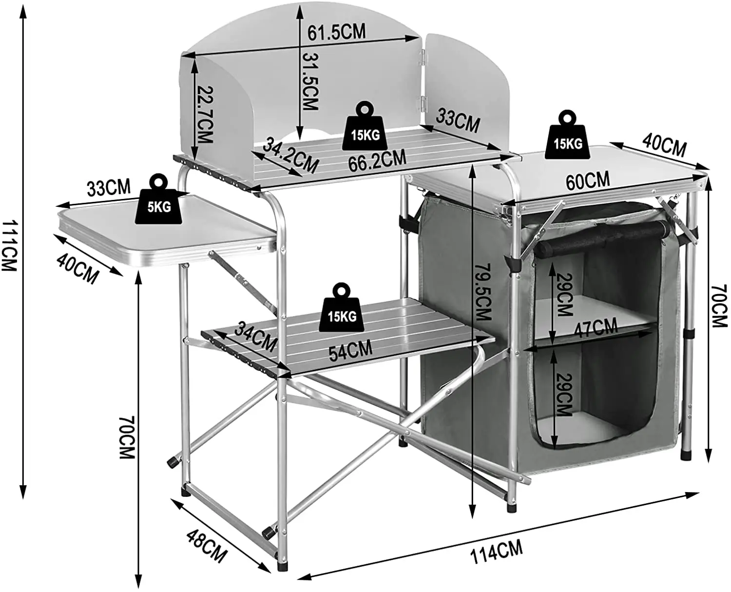 Foldable Camping Cabinet Camping Kitchen Outdoor Camping Furniture