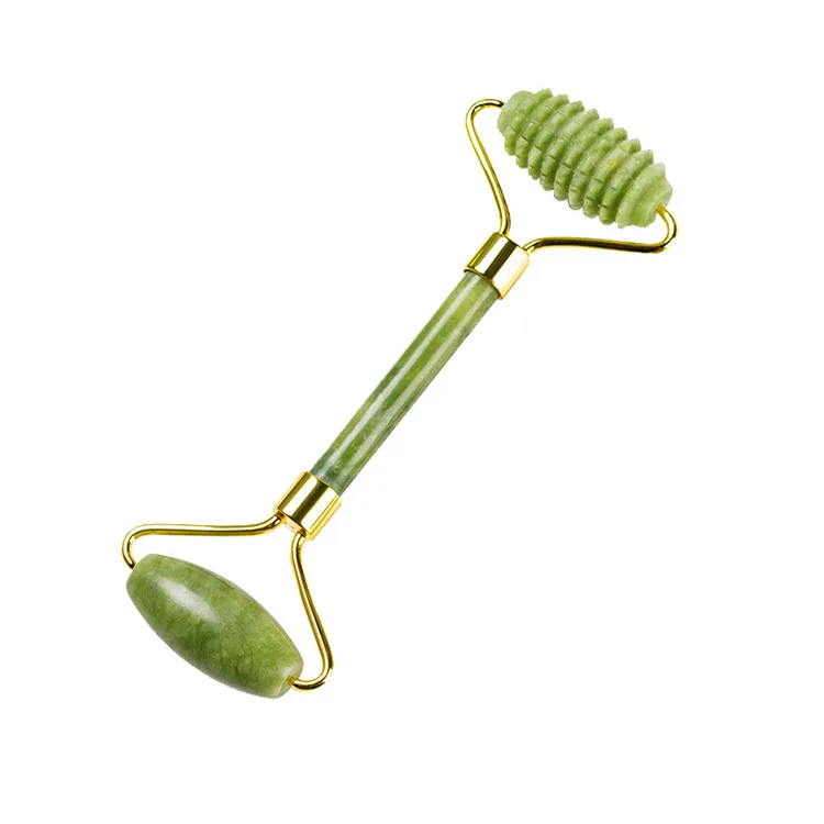 100% Natural Xiuyan Jade Stone Facial Fitness Beauty Jaderoller Spiked Head Faceroller