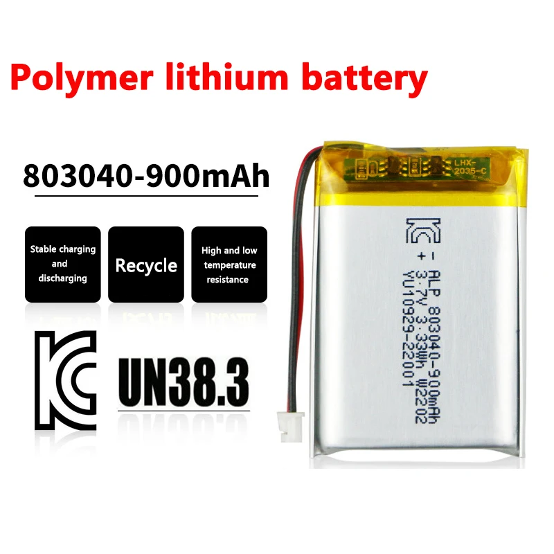 Wholesale 803040 rechargeable lipo battery 3.7v li-polymer battery 1000mah 803040 lithium polymer battery