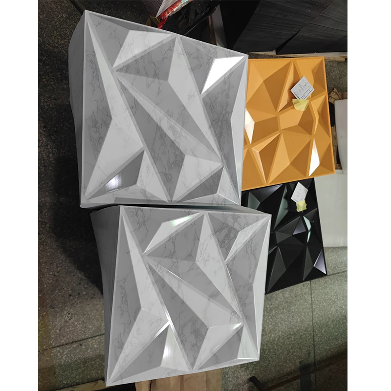 3d Wall Panels /sticker Wallpaper Diamend Shape Pvc Black Graphic Design Modern Waterproof White & Gold Wallpapers for Store