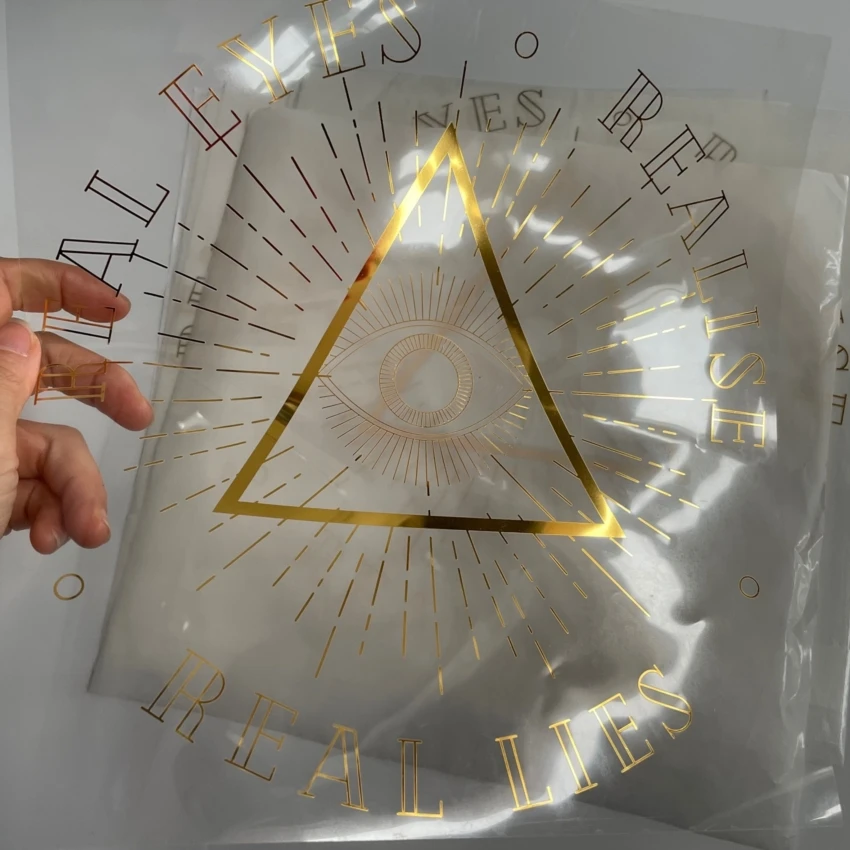 Customized Beautiful Design Metal heat Transfer Stickers Label Non Removable Transfer Stickers Foil Transfer heat on sticker