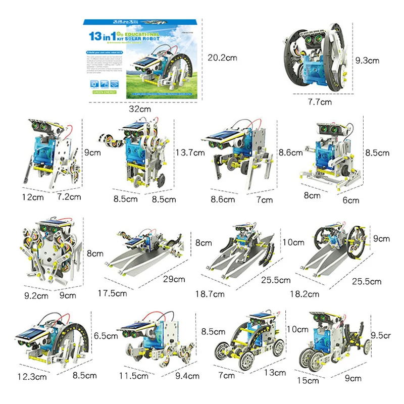 Educational toys for kids 2023 13 in 1 DIY solar robot toy learning kit science stem assembly toys educational for kids