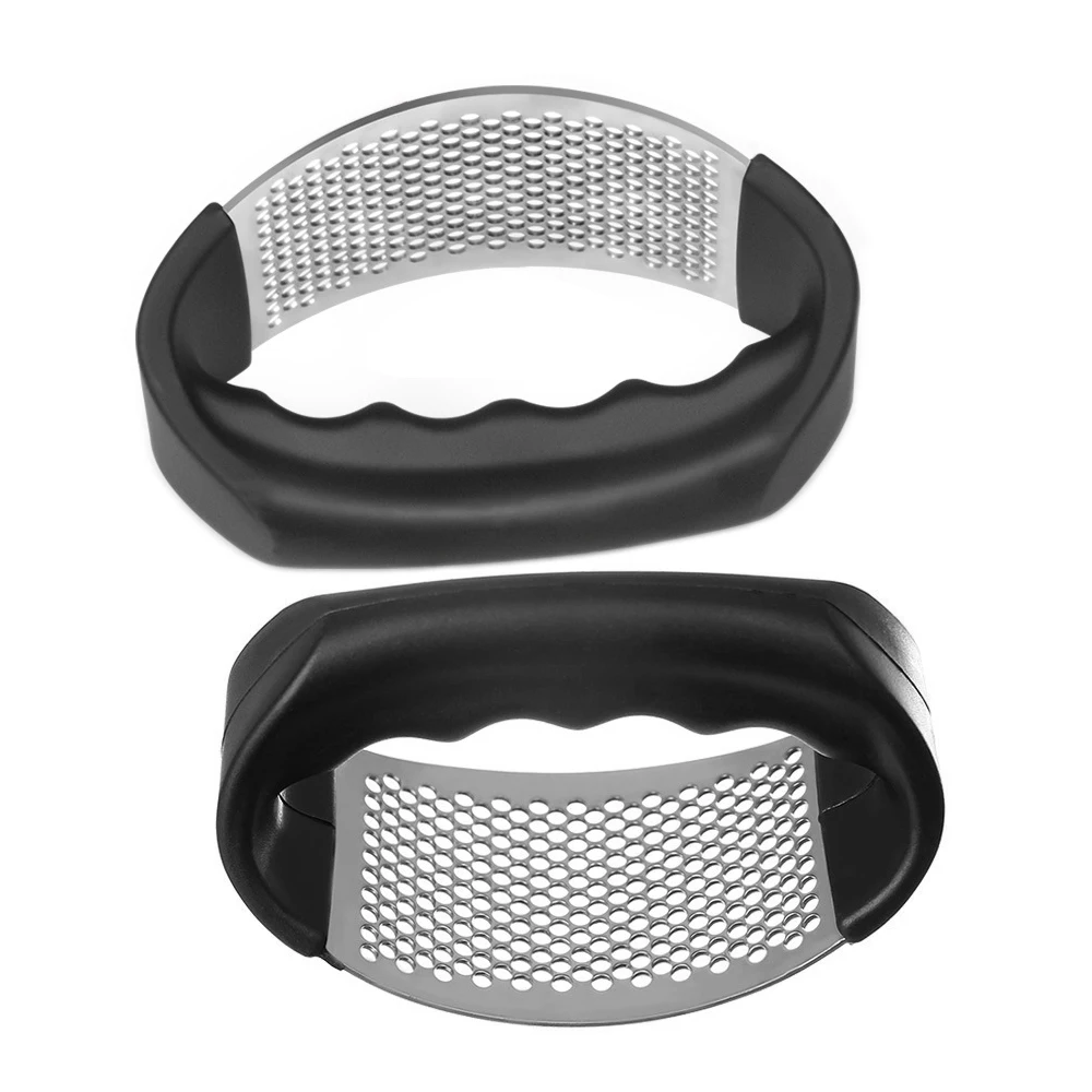 New Comfortable Wide Handle Manual Garlic Press Rocker Circular Curved Garlic Mincer Crusher Grinder Masher