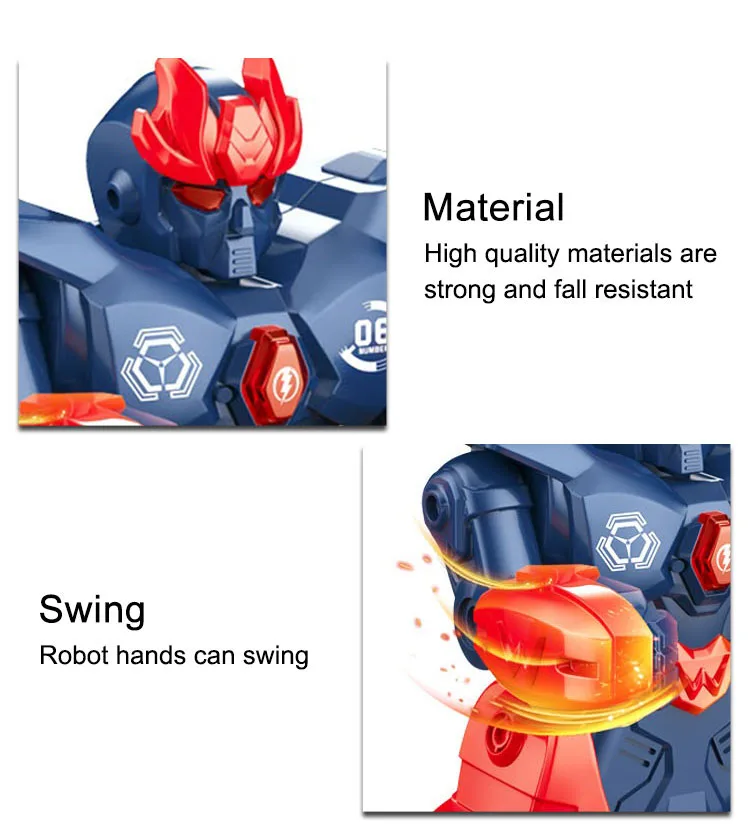 2pcs Remote Control Robot Toy RC Intelligent Humanoid Robot Toy rc Smart Interactive Battle Robot wtih Light&Sound Fun for Kid