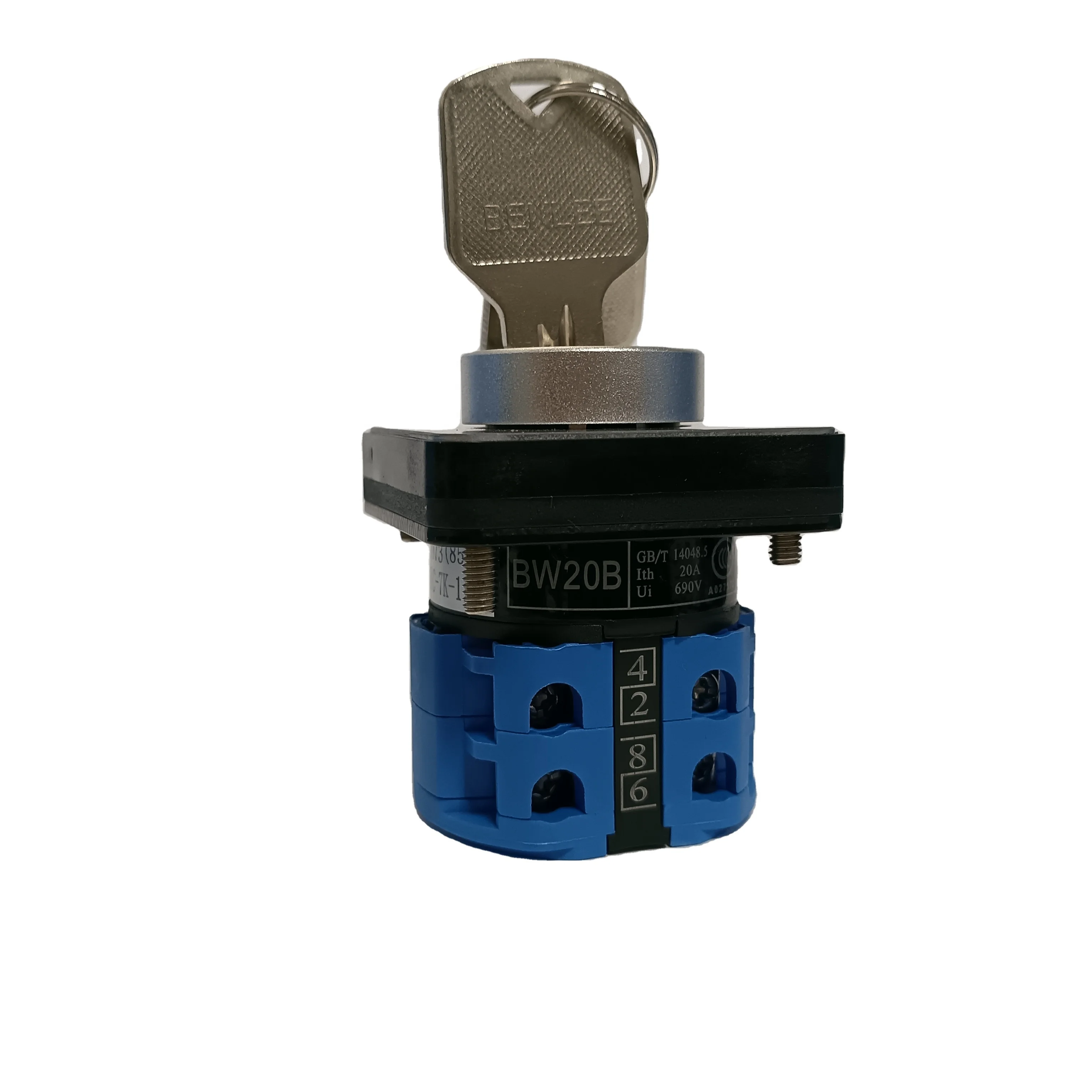 BENLEE China Manufacturer Smart 4 Positions 8 Terminals 690V 20A  Changeover  Rotary Cam Selector Latching Code Switches