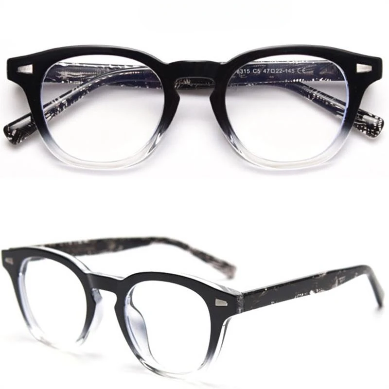Korean Stylish Ultra-light TR90 Glasses Frame Retro Eyewear Acetate Temples Optical Eye Glasses for Unisex Wholesale Print Logo