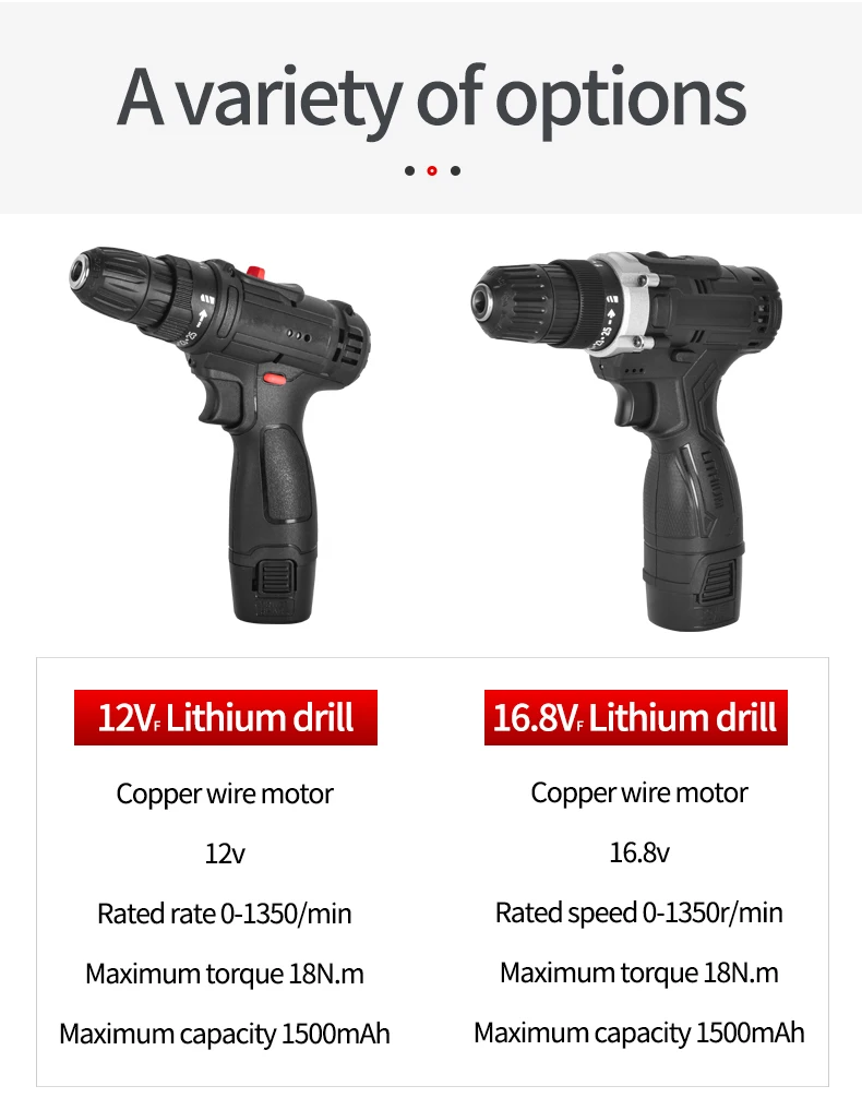 Made In China 16.8v Lithium Drill Electric Mini Drilling Machines Multi-function Electric Power Drill