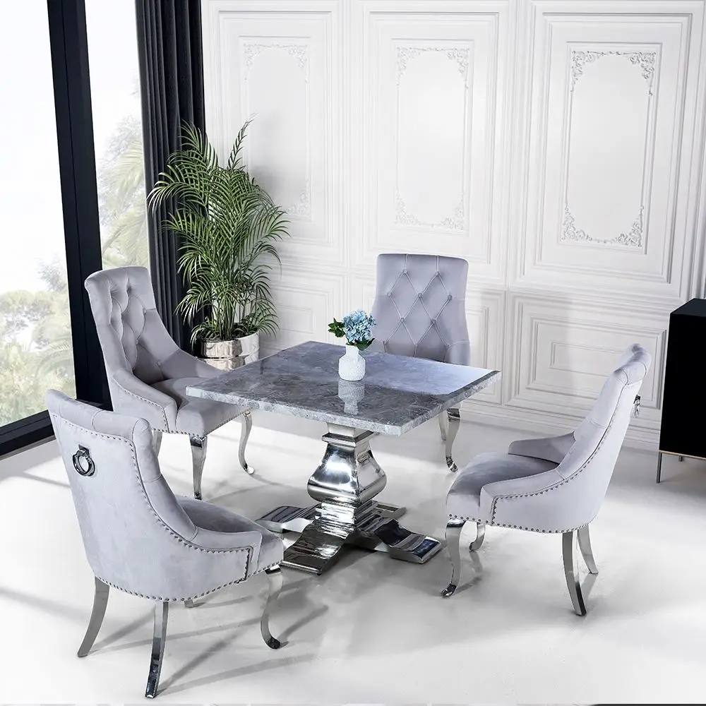 Stable and durable luxury dining table set marble dining room furniture table