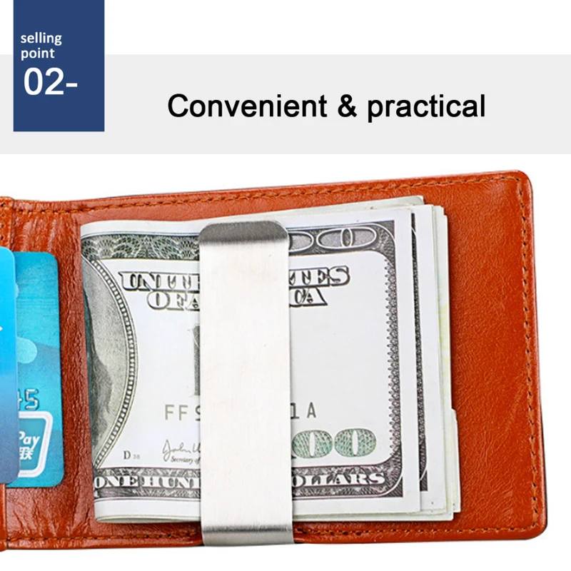 Лидер продаж на Amazon, деловые подарки для бизнеса, мужской тонкий двухскладной кошелек из натуральной кожи с рчид-блокировкой, мужские кошельки с передним карманом