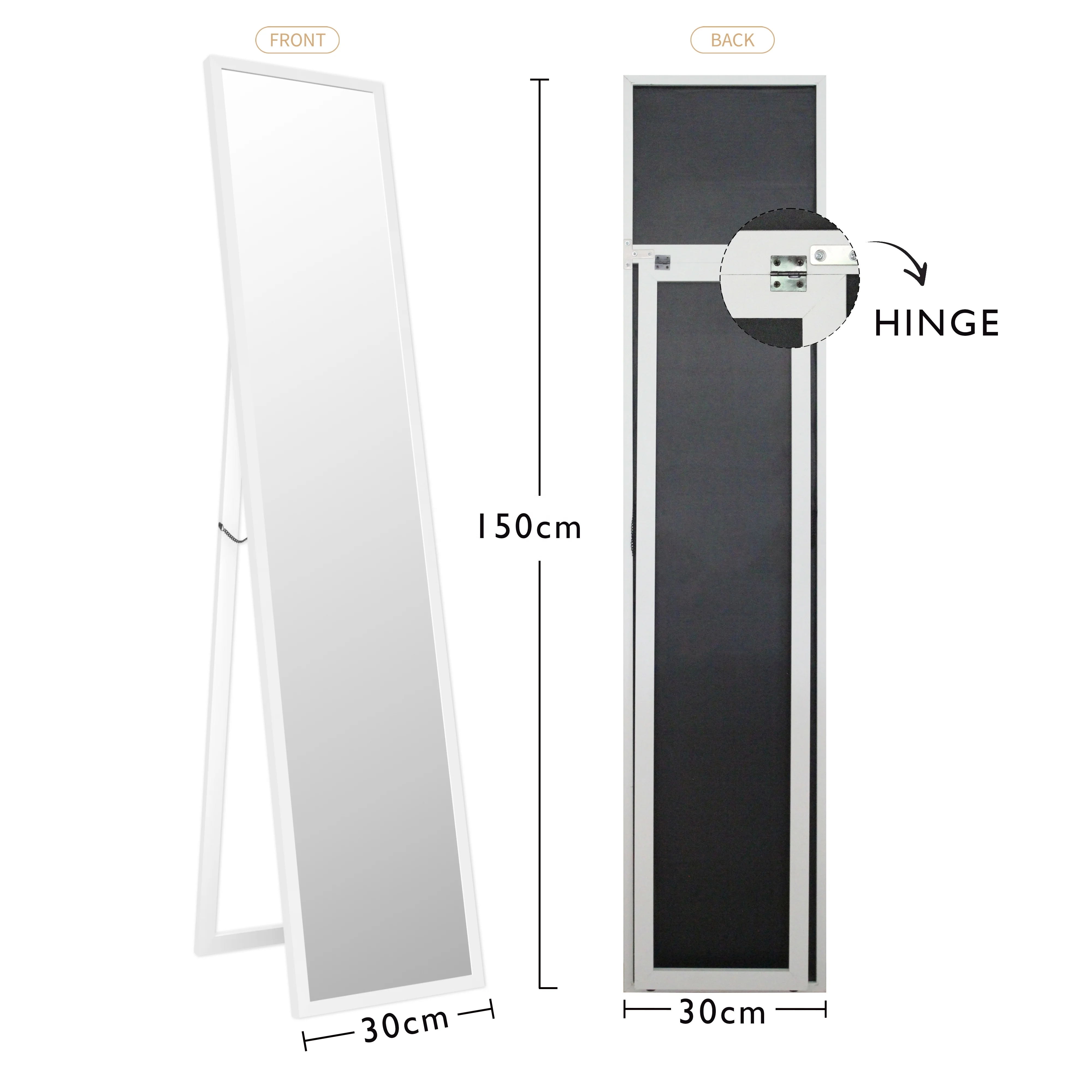 Customize Full Length MDF Floor Mirror Espejos Stand Floor Full Length Body Dressing Espejos Mirror for living room