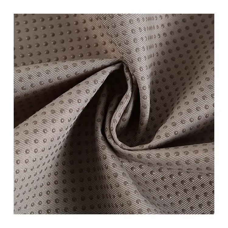 Microfiber Polyester Non Slip oxford twill Fabric Silicone / pvc  Dotted Anti Slip Fabric For home textile pet cushions 230gsm