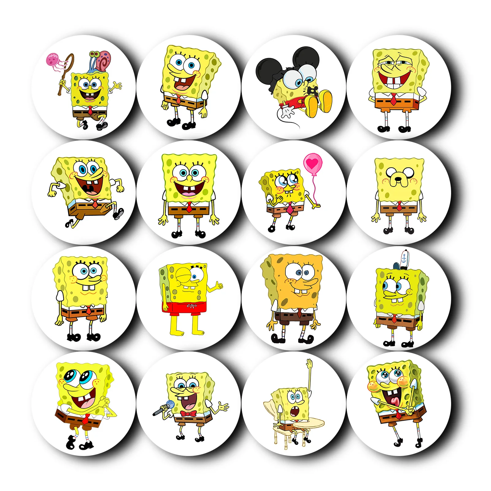 Lovely Cartoon Sponge Finger Grip Phone Holder Socket Anti-Fall Mobile Phone Case Accessories Popping ABS Plastic Blank Sockets