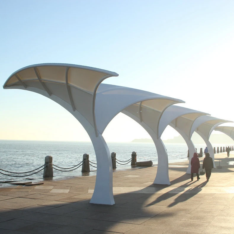 Наружный архитектурный мембранный зонт для зоны отдыха