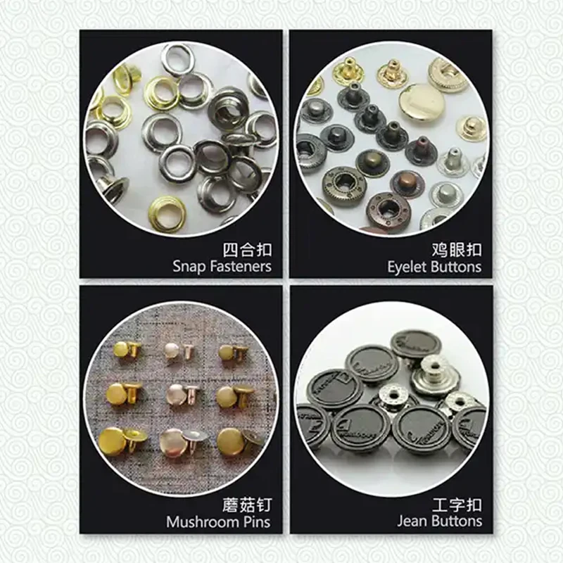 MC 838T Electronic computerized 3 head snap servo button attach sewing machine