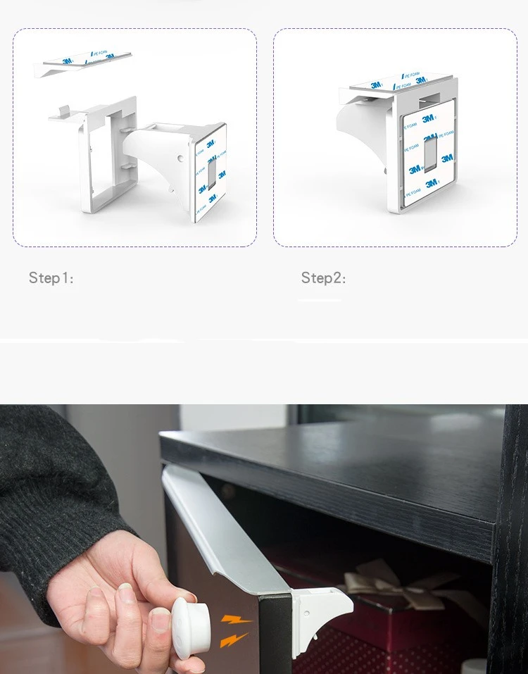 Magnetic Locks,4 Locks +1Keys,Magnetic Baby Safety Cabinet and Drawer Locks Child Proof Your Kitchen and are Easy to Install