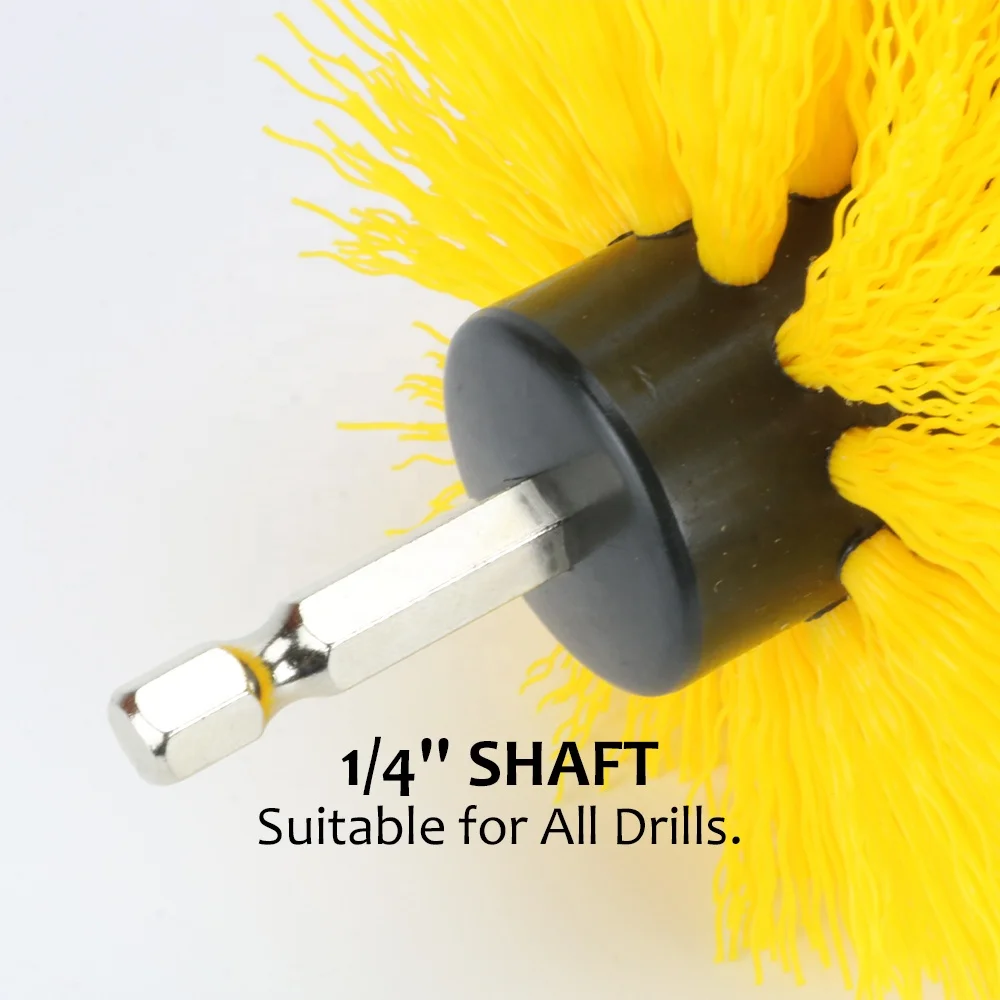 Electric Washer Brush Kit Plastic Round Cleaning Brush Carpet Glass Car Tire brush for drill Head Kit