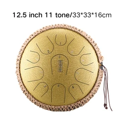 Hluru Steel Tongue Drum Musical Instruments Drums Kit 11 Note 12.5 Inch Hanpan Tank Drum Percussion Instrument TB11