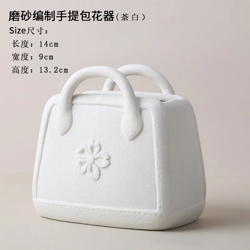 Wholesale Creative White handbag vase Home Decoration Ceramic & Porcelain Vases