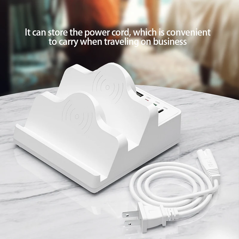 Popular Design 80W USB PD QC Dual Wireless Charger Stand Quick Charge USB Type C Fast Multiple Charging Station