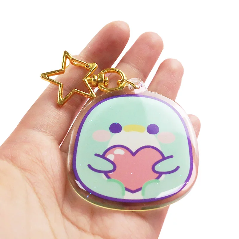 Wholesale kawaii printed cute anime cartoon plastic custom acrylic charms keychains