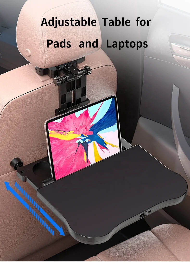 Adjustable Car Food Table Cup Holder Tray Fits Most Vehicles