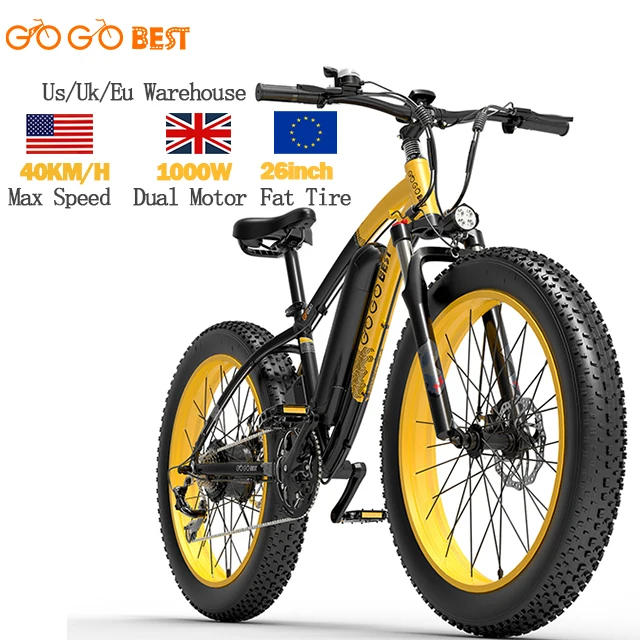26inch Wheel Double Disc Brake Fatbike Foldable Electric Bike 1000w Fat Tire E Cycle Electric Mountain Bicycle