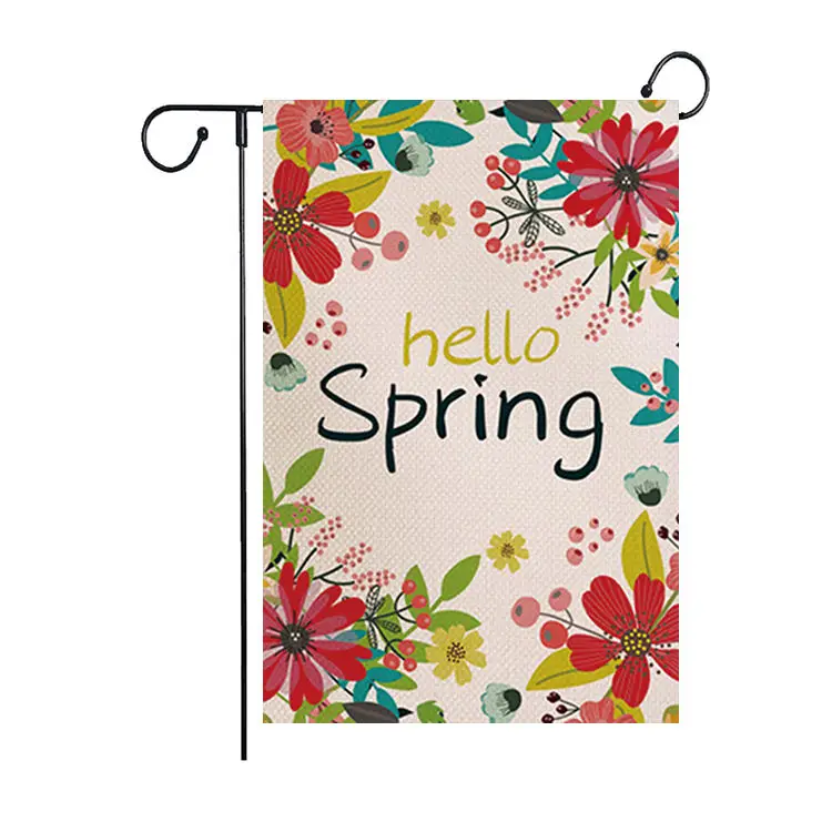 Factory Price Yard Sign Banner Custom Double Side Polyester Spring Theme Garden Flags For Outside Decor