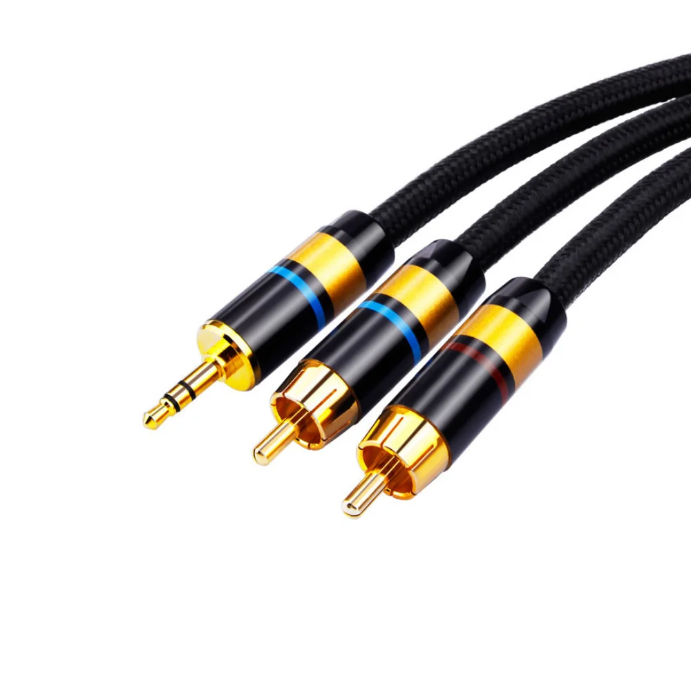 Cotton Sleeve Banana Gold Plated Connector Black Microphone 2 Core Cable Speaker Cable  XLR-3Pin Male xlr microphone cables