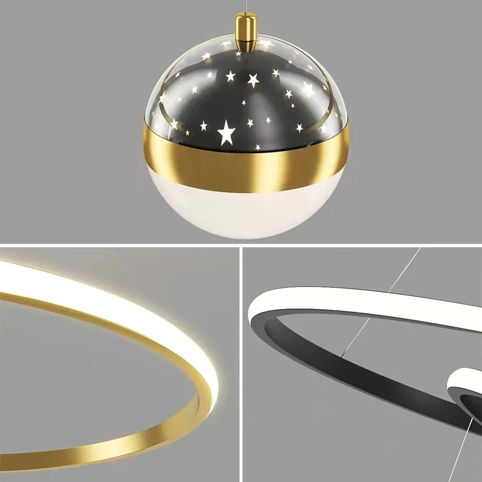 Contemporary Hotel Bedroom Living Room Indoor Light Decoration Surface Mounted Round Modern Led projection Ceiling Lamp