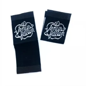 Customized woven label silk collar print garment care label cotton clothing tag knit patch label